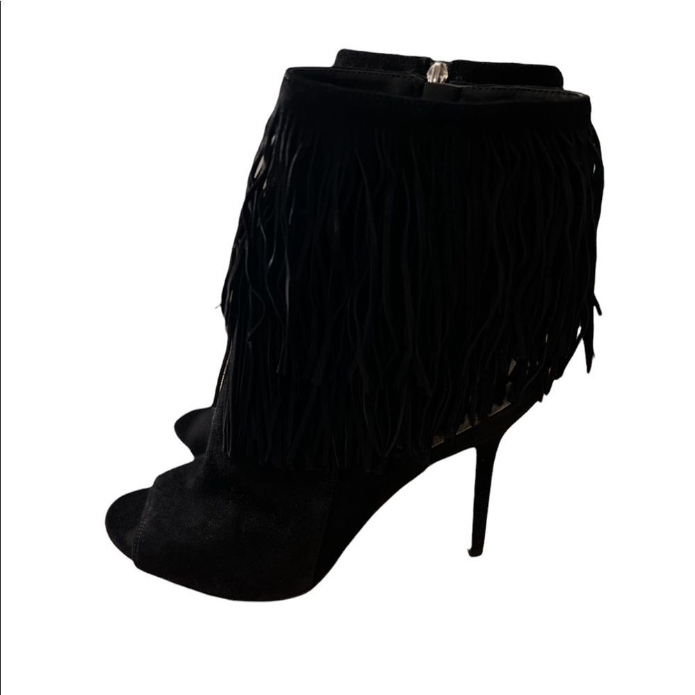Sam Edelman Arizona Tassel Peep Toe Heel Black - Picture 5 of 11